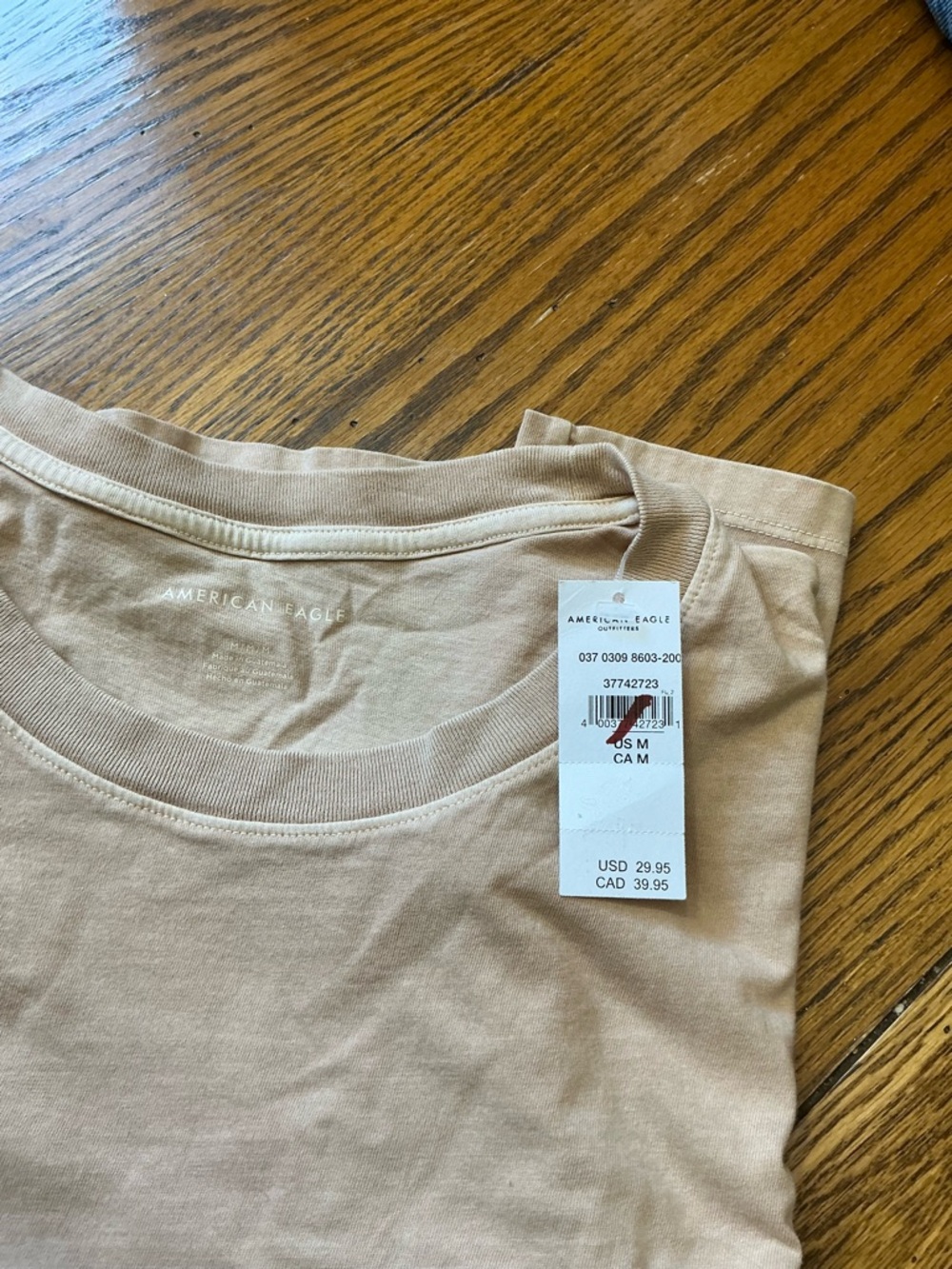 American Eagle Outfitters Short Sleeve Tee in Beige/Tan